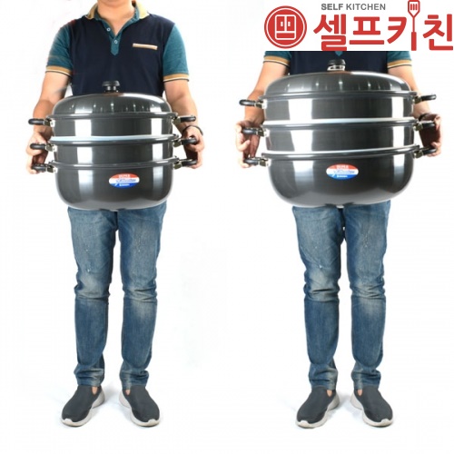 경질찜솥 3단 찜솥 찜기 떡시루 생선찜 실리콘바킹 고무패킹 해물 채반2ea